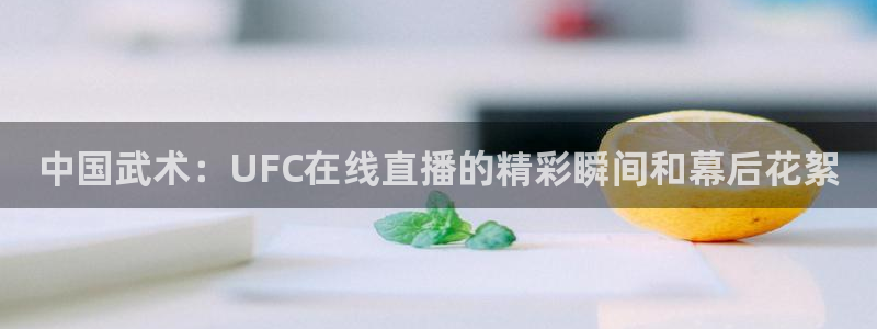 龙门飞甲哪个平台可以看：中国武术：UFC在线直播的精彩瞬间和幕后花絮